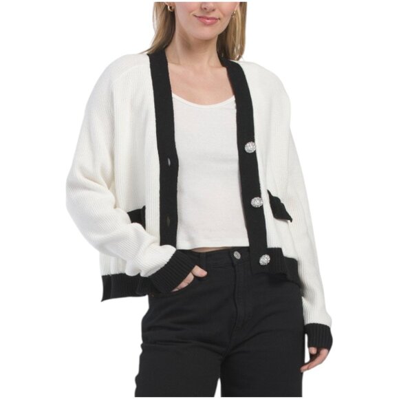 LAUNDRY V-neck Button Cardigan With Pockets - Picture 1 of 3